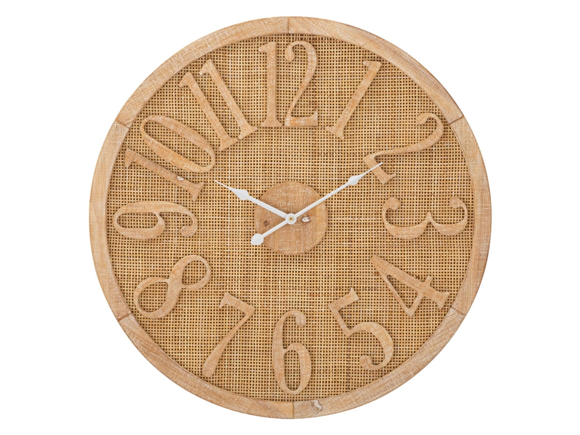 Reloj De Pared Boho Cm Ø 60x4,5 Unico / Natural/blanco