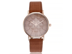 Reloj De Pulsera De Cuarzo Para Mujer Vansvar Con Correa Informal De Piel Sintética Marrón.