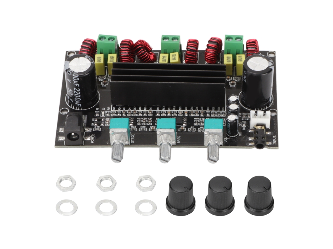 Placa De Amplificador De Potência Digital 2.1 Canais 80w+80w+100w Para Diy Alto-falantes Dc12-26v