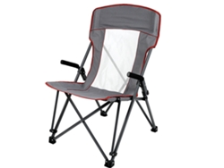 Silla plegable camping antivuelco gris c/reposabrazos removíbles AKTIVE