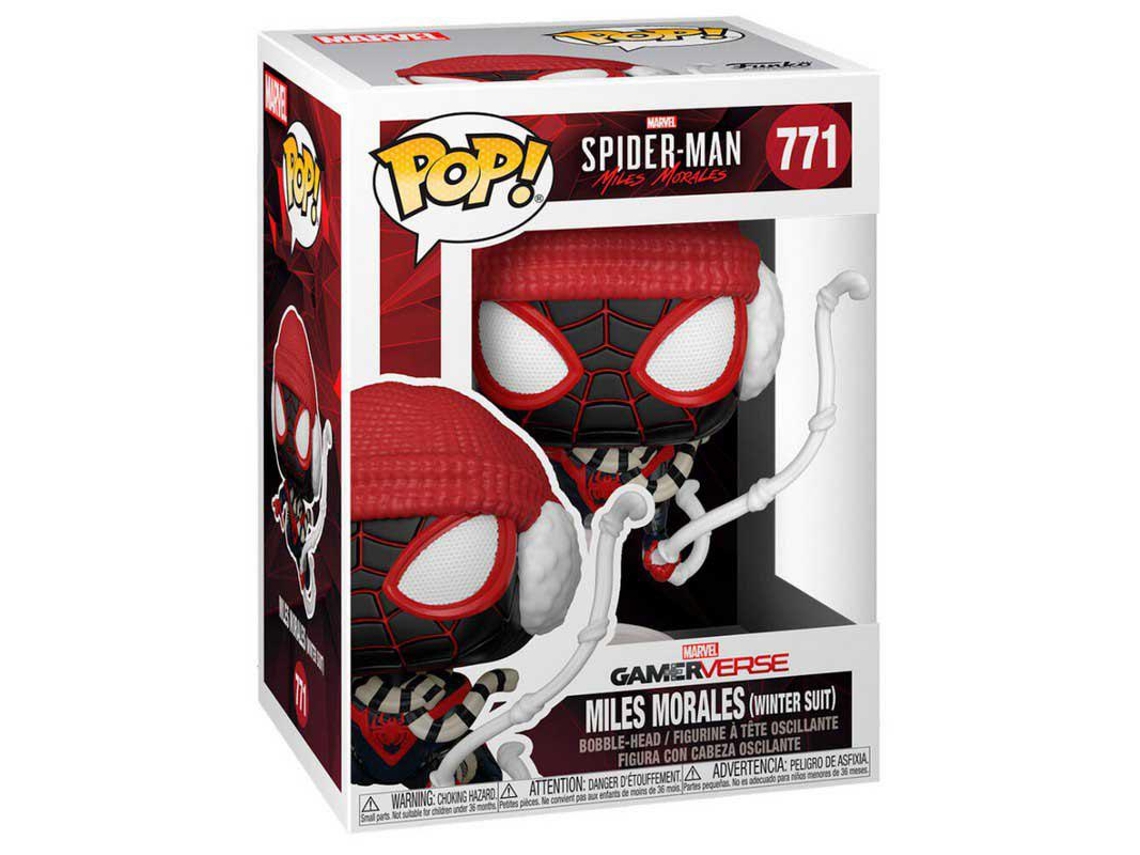 Libro Funko Figura Marvel Spiderman Miles Morales Winter Suit