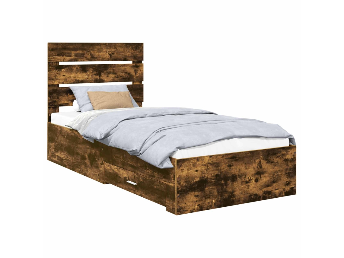Maison Exclusive - Estructura De Cama Con Cajón Roble Ahumado 90 X 190 Cm
