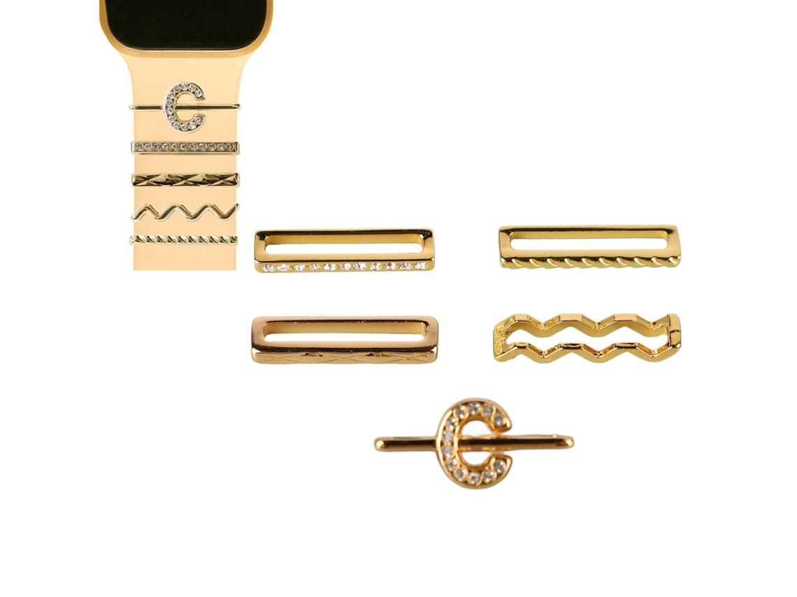 Anillos Decorativos De Diamantes De Imitación Dorados Para Pulseras De Silicona De 20-22 Mm (accesorio Para Reloj)