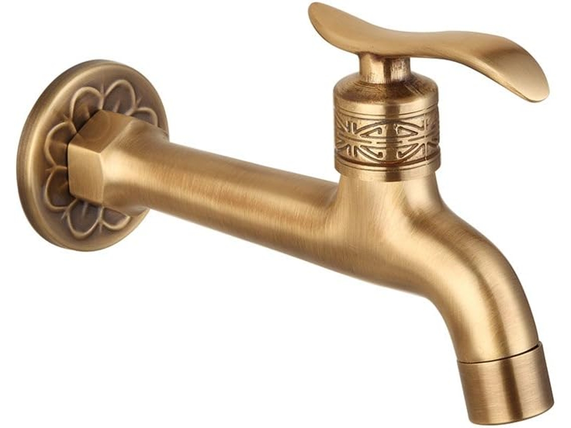 Grifo De Baño De Latón Antiguo, Grifo De Lavadora Montado En La Pared Chrui
