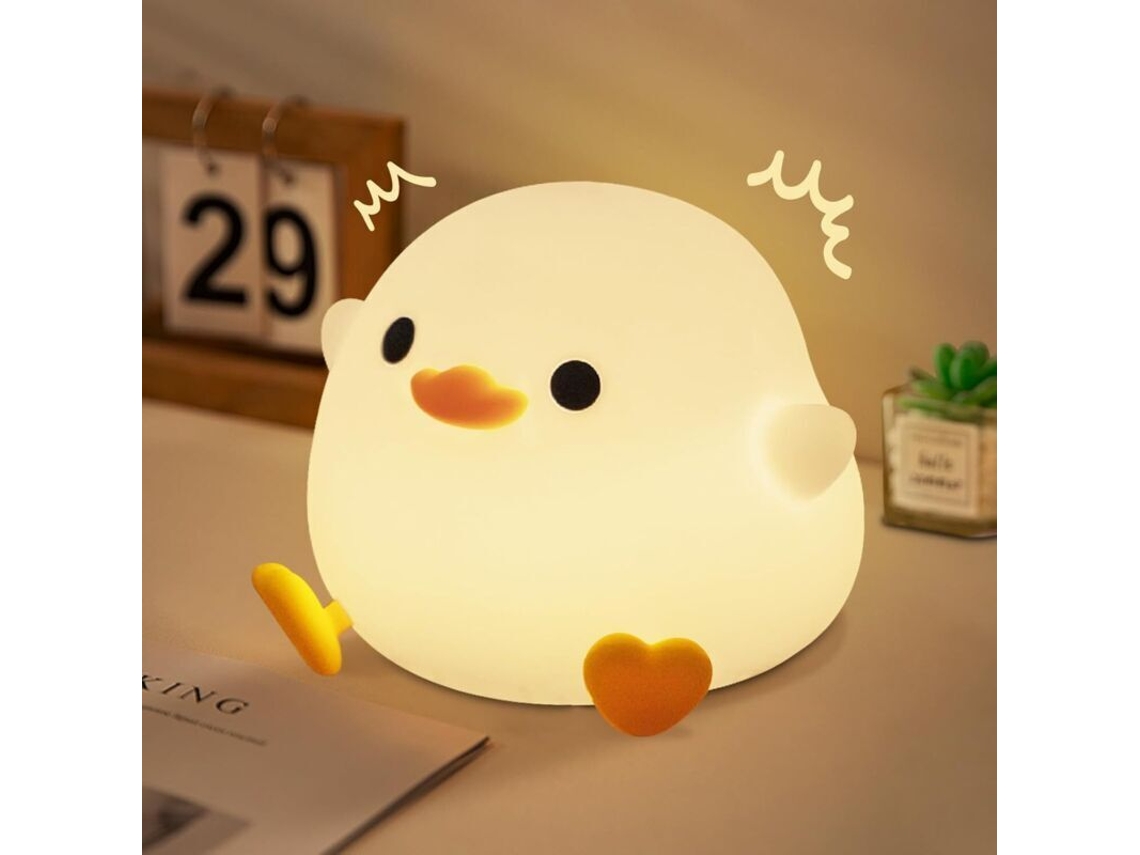 Bonita Luz Nocturna Led Con Forma De Pato, Recargable Y Con Intensidad Regulable.