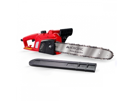 Motosierra eléctrica MOBICLINIC enchufable Motor 1800W Con asa 7500RPM Roja Cadena de corte de precisión