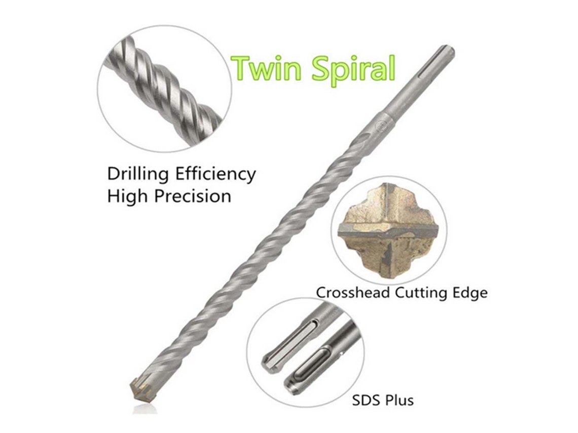 Brocas De Impacto Rotativas De 460 Mm Y 12 Mm Con Punta De Carburo Para Hormigón Y Mampostería.