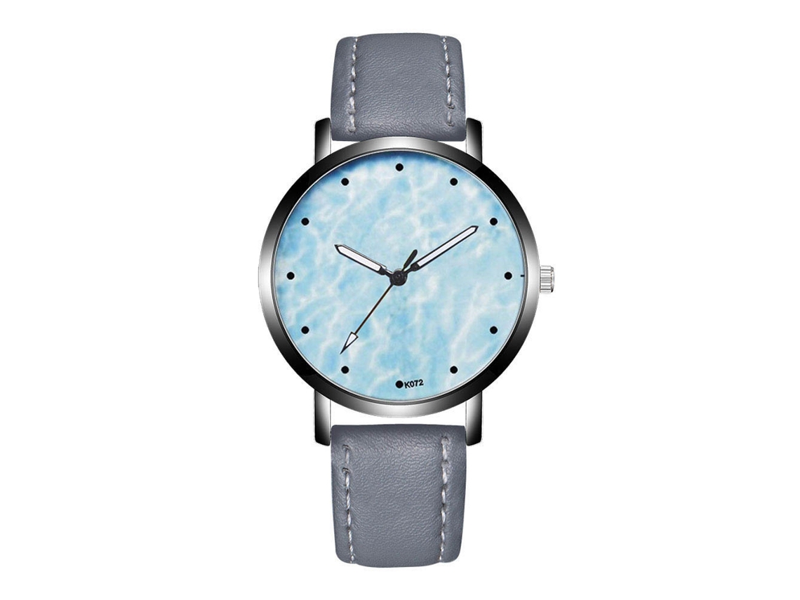 Reloj De Pulsera Analógico De Cuarzo Con Esfera Redonda De Aleación Para Parejas, Color Gris.