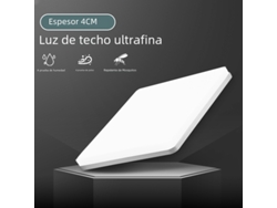 Luminária de Teto Quadrada de Led , com Led Independente e Controle Remoto. MDUG (branco Natural 48w)