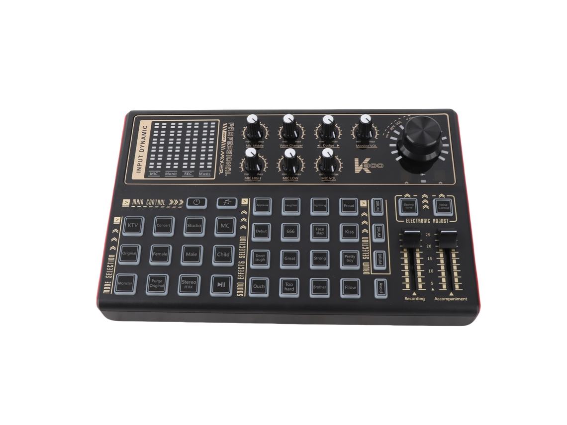 Cartão De Som Para Transmissão Ao Vivo Com Efeitos Sonoros E Bateria Integrada Suporta Karaoke E Dj Online