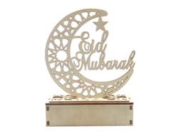 Decoración De Luna De Madera Con Luz Led Para Ramadán Eid Mubarak Manualidades Para El Hogar