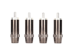 4 Conectores Rca De Audio Chapados En Plata, Conector Macho Rca Para Equipos De Sonido Profesionales