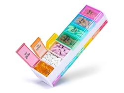 Organizador Semanal De Pastillas Xl - Caja 7 Días 14 Compartimentos Am Pm Bpa Free Blanco