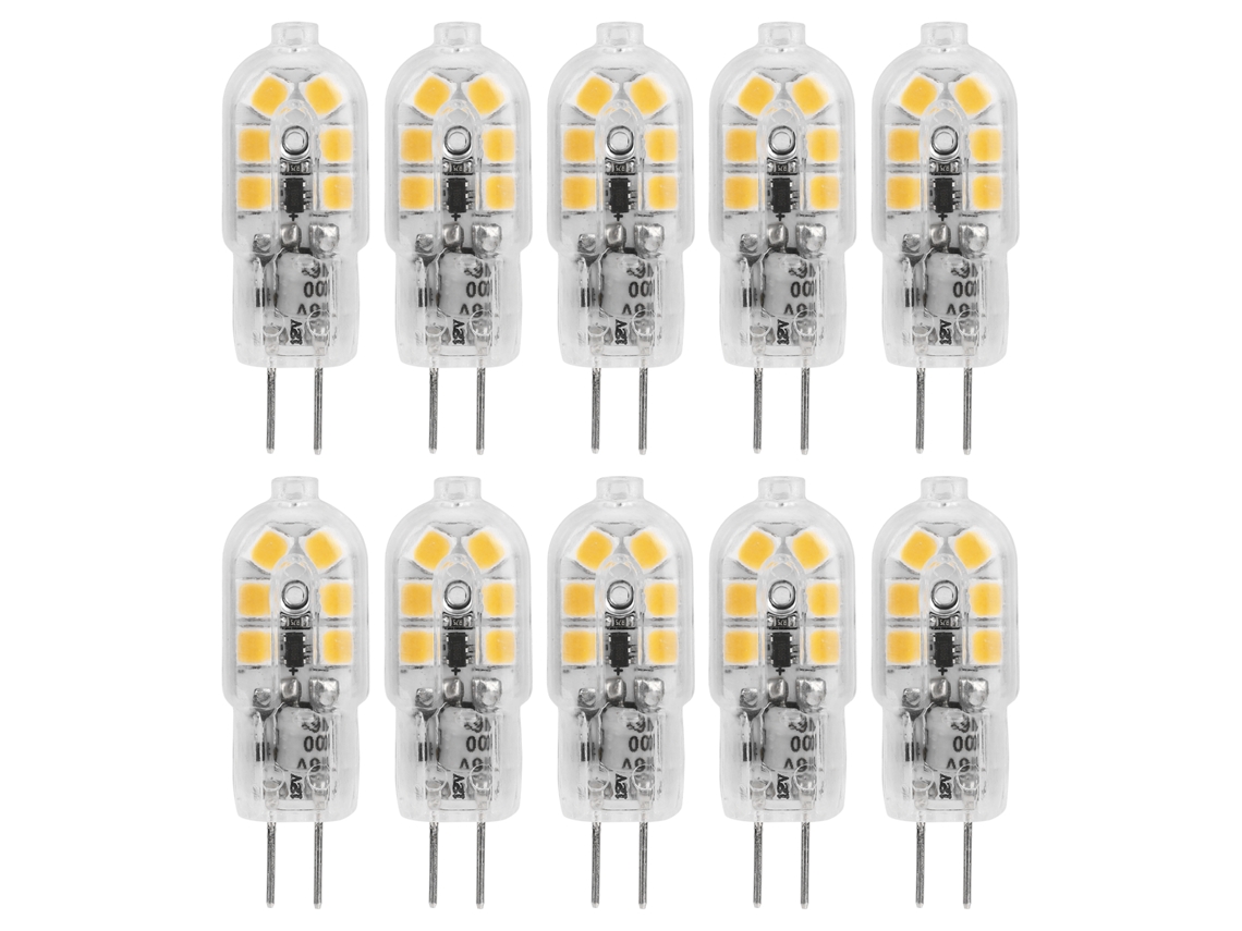 10 Bombillas Led G4 De 12 Led, 1,2 W, 12 V, Bipin, Para Lámparas De Araña, De Techo, De Mesa Y De Pared.