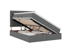 Maison Exclusive - Cama Con Almacenamiento Y Colchón Gris Oscuro 140 X 190 Cm