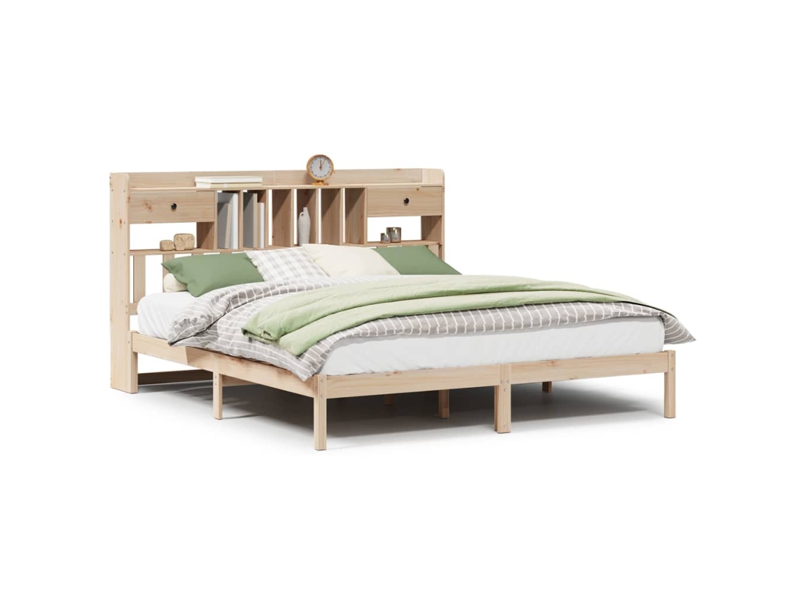 Maison Exclusive - Cama Con Estantería Sin Colchón Madera Maciza De Pino 180x200cm