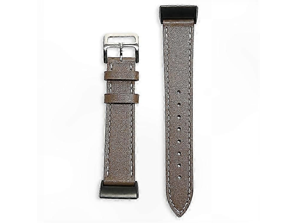 Pulseira De Couro Genuíno Ajustável Para Substituição Do Smartwatch Fitbit Charge 5.
