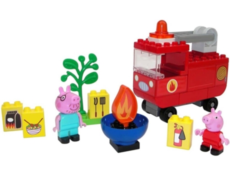 BIG Juego de camión de bomberos Bloxx Peppa Pig 40 piezas