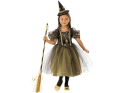 Disfraz de Niña DISFRAZZES Bruja Con Estrellas Gris Y Amarillo (Talla: 5 a 7 años)