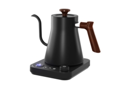 Hervidor eléctrico con pico de cuello de cisne, interior de acero inoxidable, calentamiento rápido, 0,9 litros Mdug (negro)