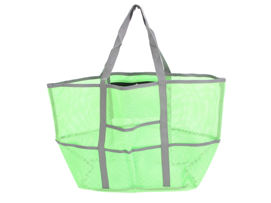 Bolsa De Playa Impermeable De Malla De Gran Capacidad Con 8 Bolsillos Para Viajes - Verde