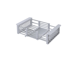 Escurridor de platos extensible con cesta, acero inoxidable, gris, organizador de encimera Tommy01