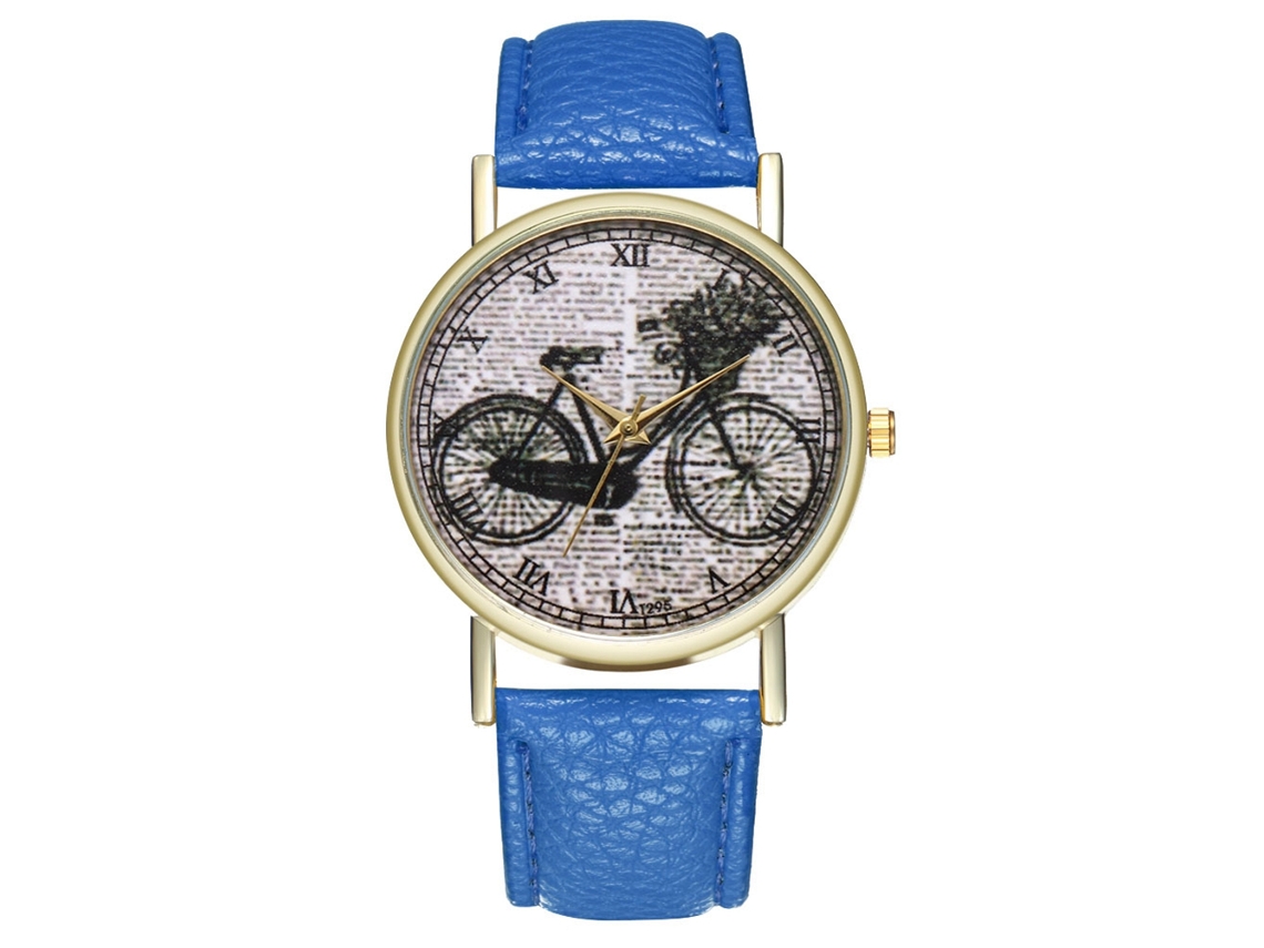 Reloj De Pulsera Unisex Informal Y Moderno Con Correa De Cuero Azul Oscuro Y Movimiento De Cuarzo.