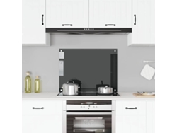 Panel protector antisalpicaduras para cocina de 80x60 cm, cristal templado negro.