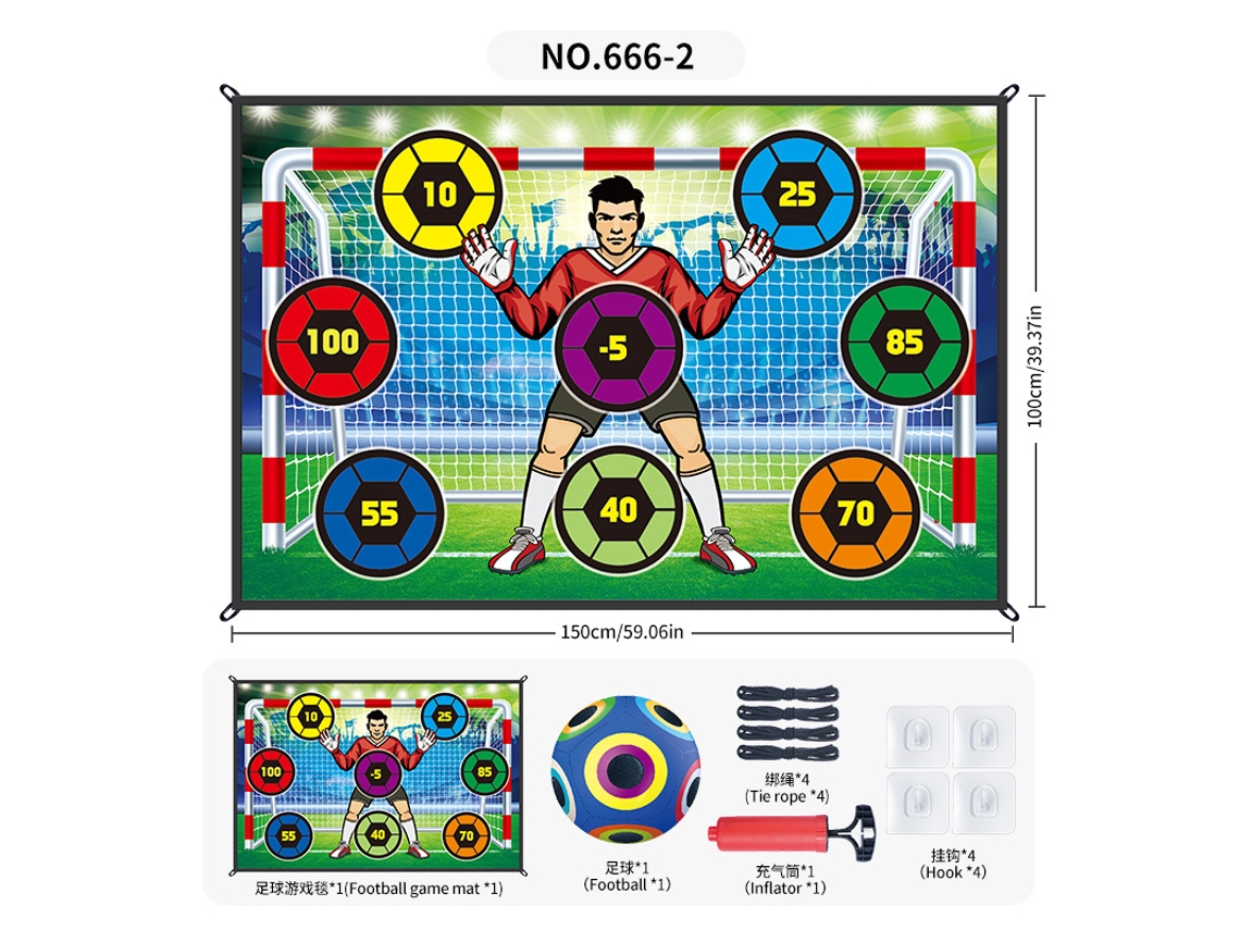 Set de entrenamiento de fútbol con zonas de puntuación y 1 balón de color Chrui (02)