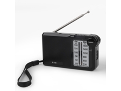 Radio portátil AM/FM con altavoz y conector para auriculares. Funciona con pilas AA. MDUG (negra).