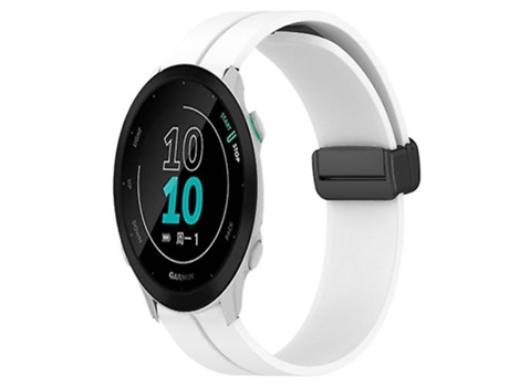 Correa para Garmin Forerunner 158 20 mm Color sólido Cierre magnético Correa de Reloj de Silicona Blanca VENISYMLIS