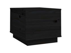 Mesa de centro MAISON EXCLUSIVE, madera maciza de pino, color negro, 40 x 50 x 35 cm