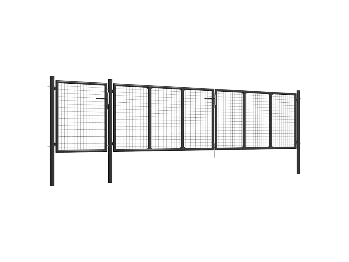 Maison Exclusive - Puerta De Jardín De Acero Gris Antracita 500x100 Cm