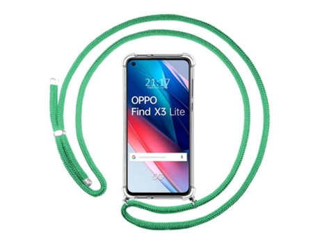 Carcasa Oppo Find X3 Lite 5G TUMUNDOSMARTPHONE Colgante Verde