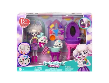 Casa de Muñecas MATTEL Enchantimals salón de belleza de Perris Poodle (Edad Mínima Recomendada: 4 años)