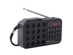 Radio FM portátil recargable Viewleaf con altavoz inalámbrico, carga solar, compatible con USB, tarjeta TF y reproductor de música MP3 integrado.