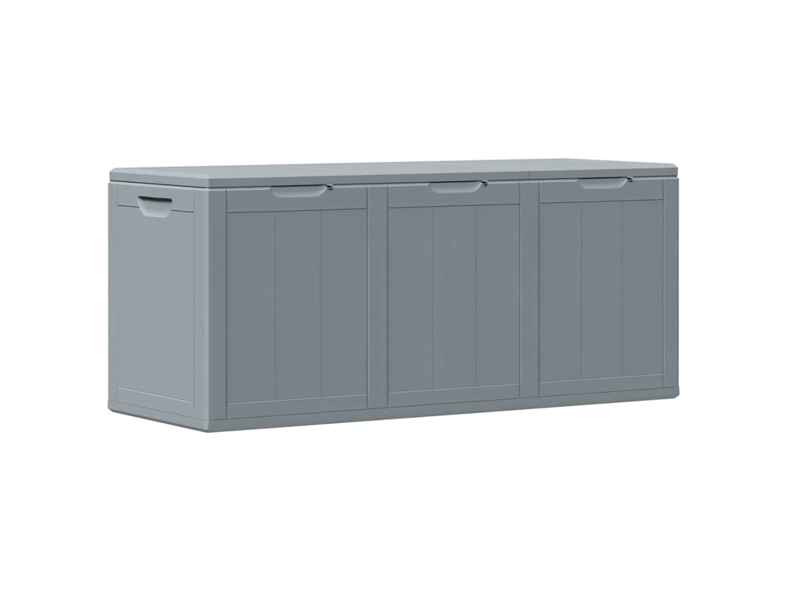 Caja de almacenamiento de jardín 270 L PP aspecto madera gris MAISON EXCLUSIVE
