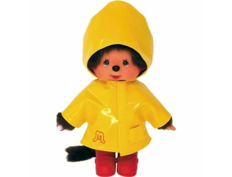 Peluche BANDAI Monchhichi Iconic Raincoat 20 cm Amarillo (Tam.: 20 cm)