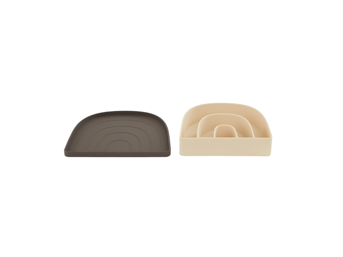 Plato y cuenco Oyoy Mini Negro (L20,5 x W17 x H1,2)