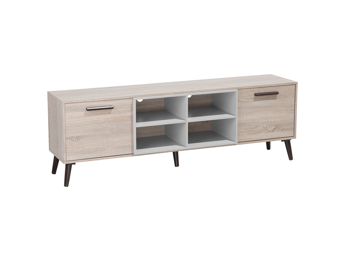 Mueble TV BELIANI Alloa de Tablero de partículas Madera clara 180x40x60