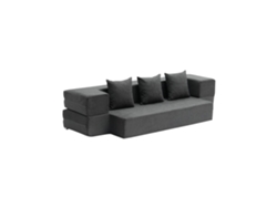 Conjunto de sofá cama plegable 3 en 1 en terciopelo con cojines Tekmaquinas