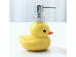 Botella De Desinfectante De Manos En Espuma De Cerámica Con Forma De Pato Amarillo (260 Ml), Dispensador De Desinfectante De Manos