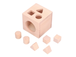 Cubo De Madera Para Clasificar Formas Con Bloques Geométricos Para Niños De 3 Años En Adelante.
