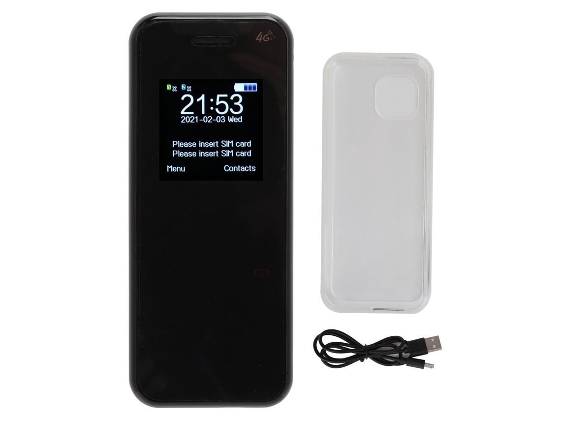 Telefone Móvel Infantil Mini Portátil Com 2 Chips 32mb+32mb Bateria 2600mah Desenho Animado Preto