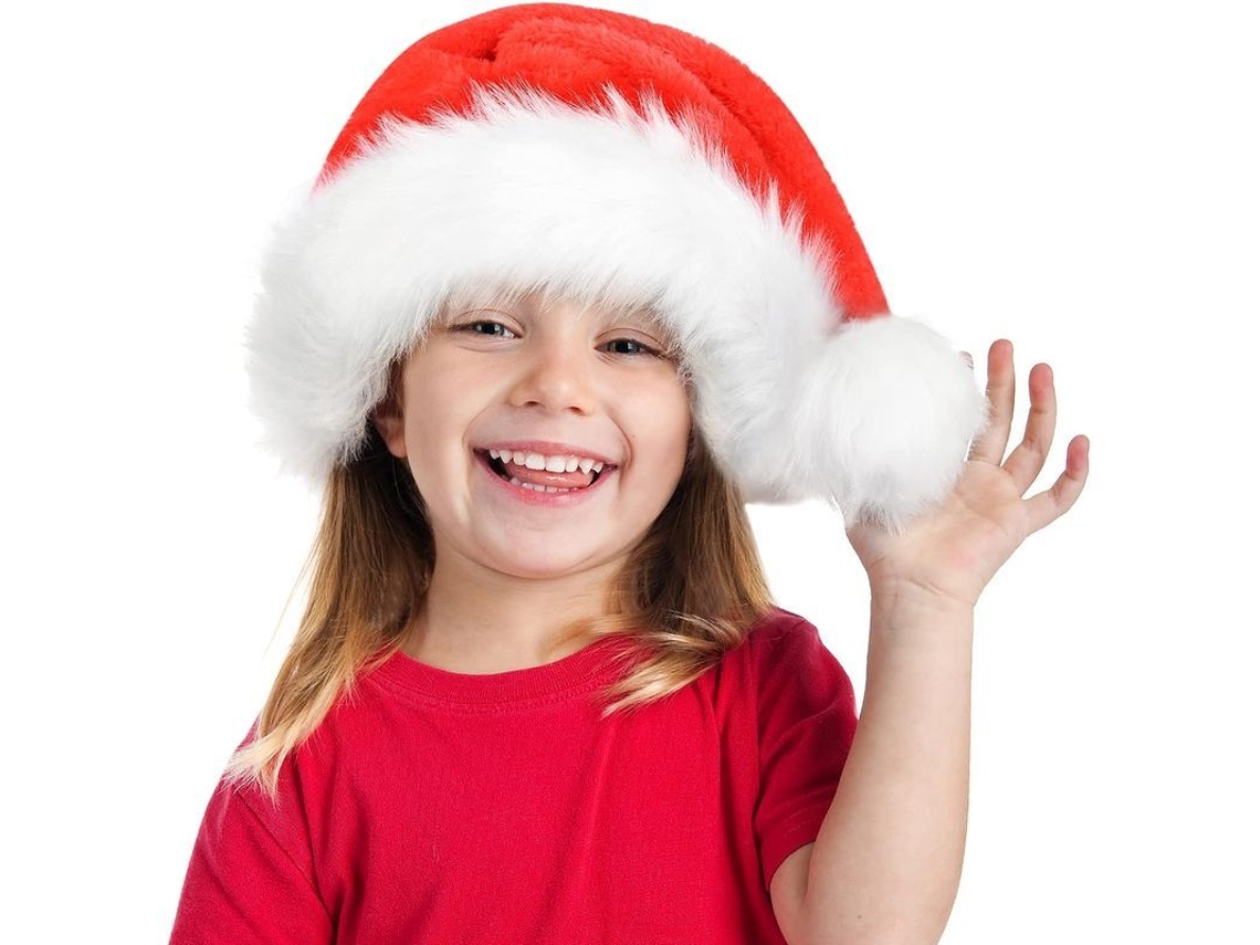 Gorro Navideño Infantil De Felpa Gruesa Clásica, Ideal Para Fiestas De Navidad Y Año Nuevo.