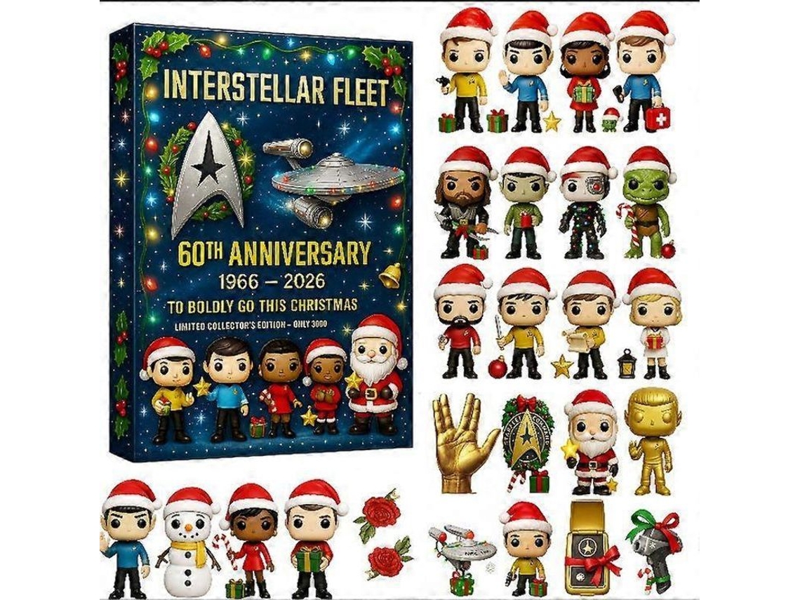 Calendario De Adviento De Navidad De Acrílico Decorativo De Star Trek 2025, Estilo Completo