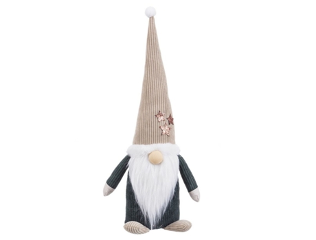 Adorno de Navidad BIGBUY CHRISTMAS Adorno Navideño Beige Arena Tejido Tecido Verde (14x6X30cm)