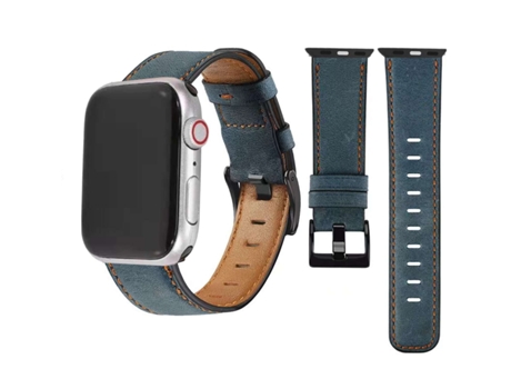 Correa Classic Vintage em Pele Ecológico Apple Watch Series 5 40Mm Azul