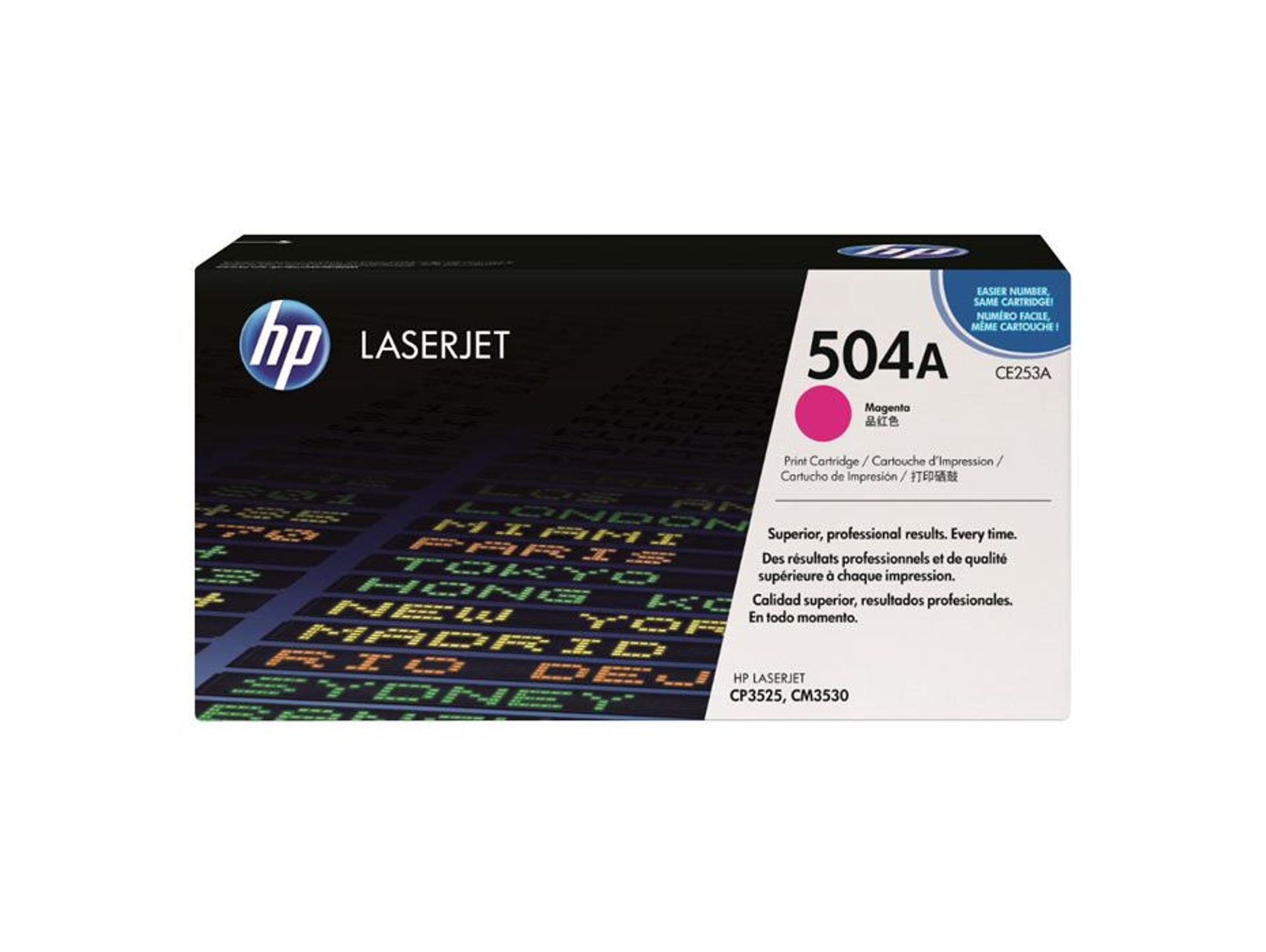 Cartucho de tóner Original LaserJet HP 504A magenta para CP3525 y CM3530
