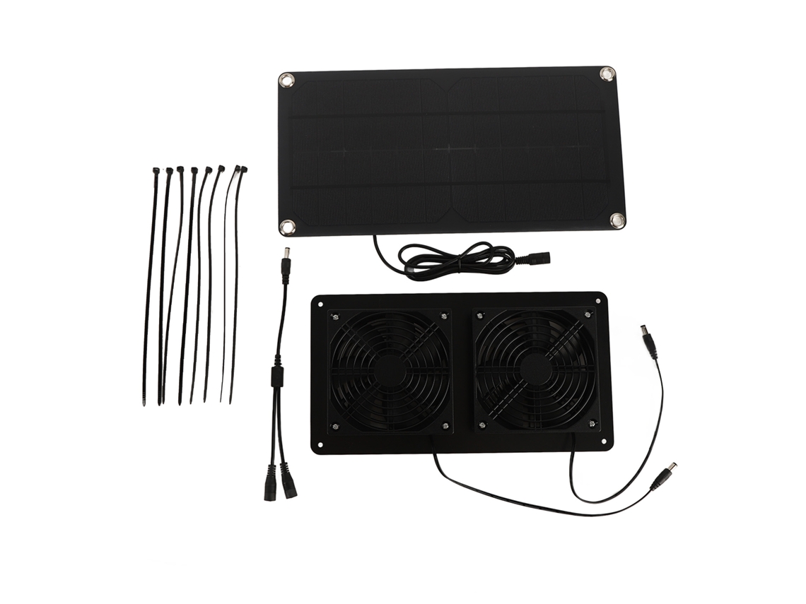 Kit De Ventilador Solar De 12 V 10 W, Silicio Monocristalino, Doble Ventilador De 3 W Para Coche O Invernadero.